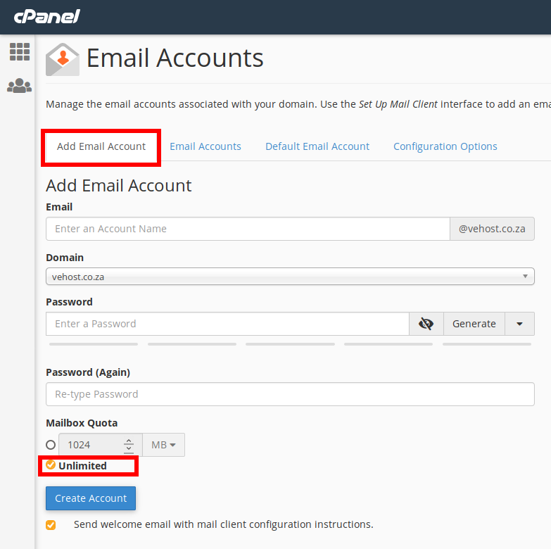 Create an email address - Knowledgebase - VE Host